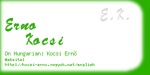 erno kocsi business card